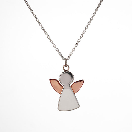 Angel necklace rose gold vermeil