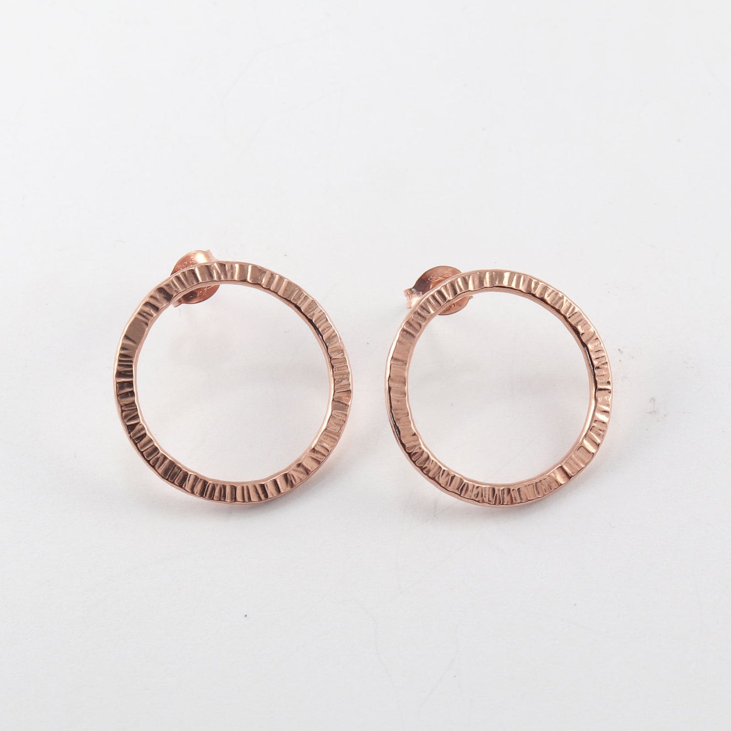 Circle studs large rose gold