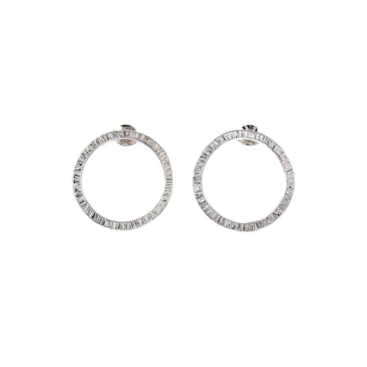 Circle studs large silver