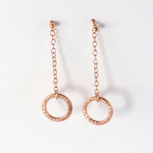 Single Circle Drop Rose Gold Vermeil