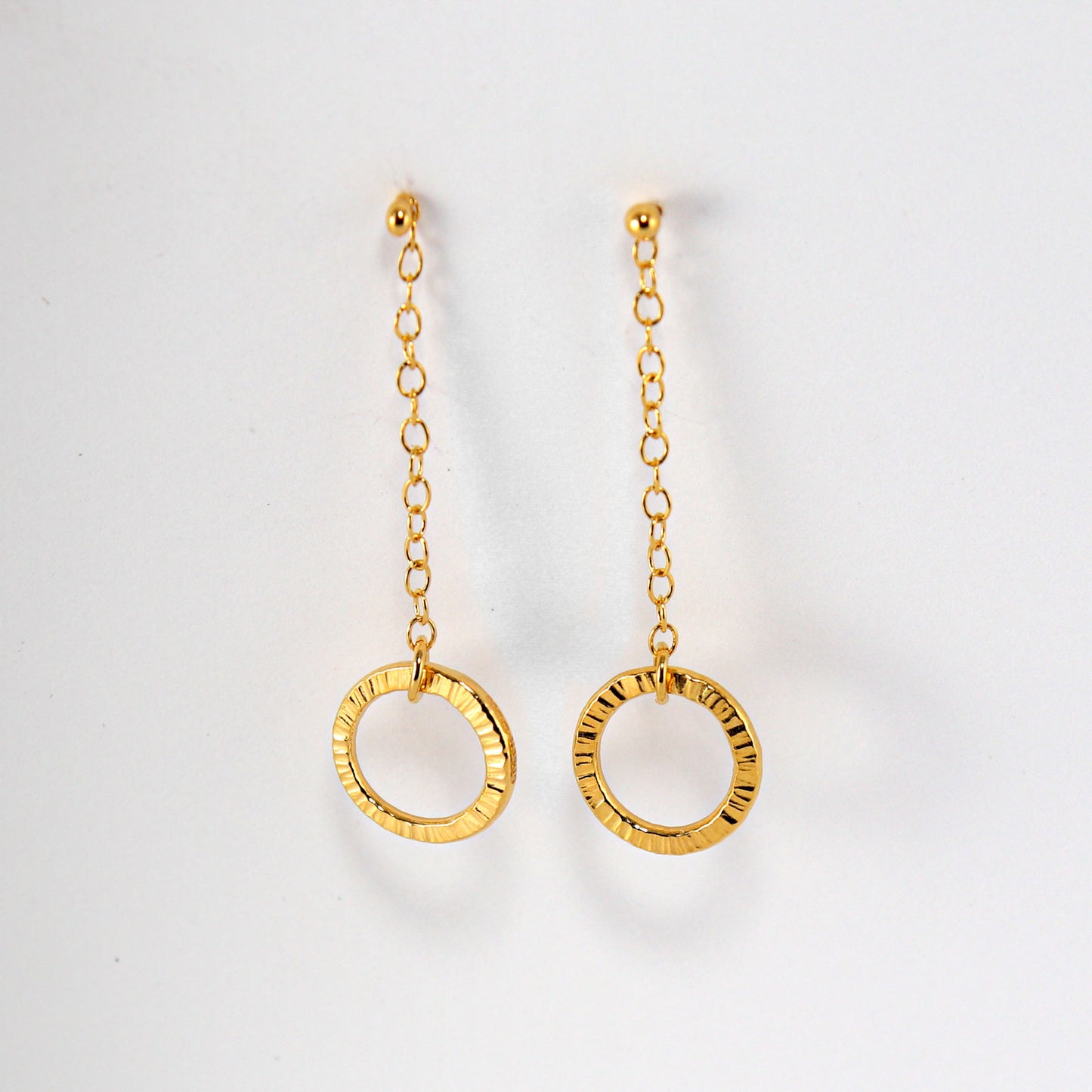 Single Circle Drop Yellow Gold Vermeil