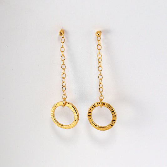 Single Circle Drop Yellow Gold Vermeil